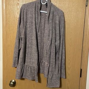 Gray Fuzzy Massini Cardigan (Plus Size)
